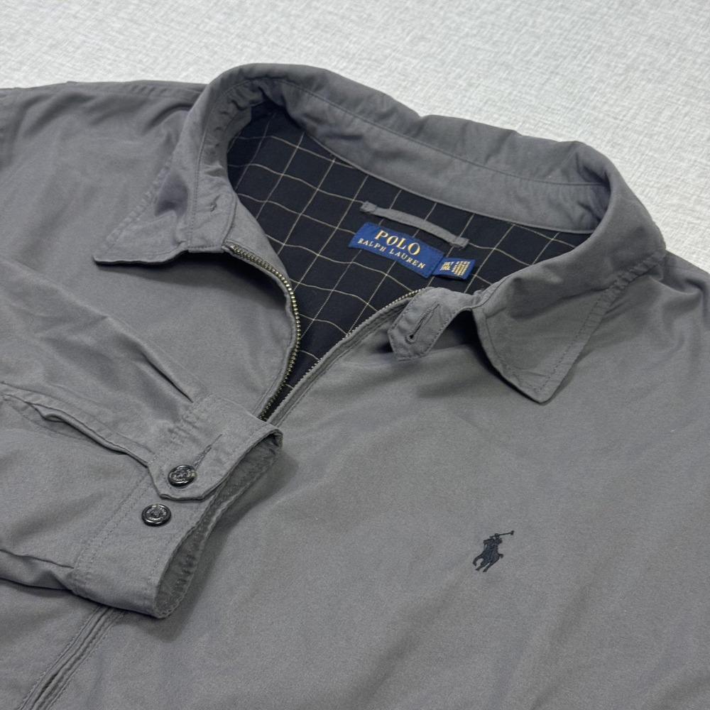 Polo Ralph Lauren Bi-Swing Windbreaker Golf Jacket Men 3XLT Gray Plaid Lined Zip